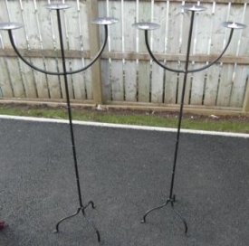2 x Black Metal Candle Stands.